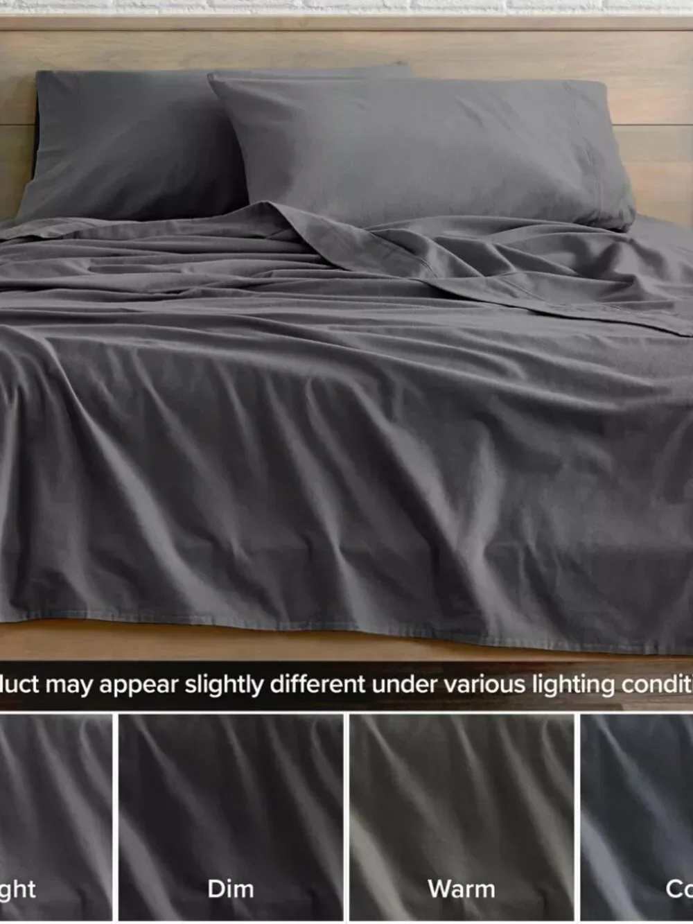 NEW Soft & Cozy 100% Cotton Flannel Sheet Set by Bare Home Grey Queen